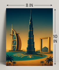 Iconic Dubai Landmarks Wall Art Print PosterGoat