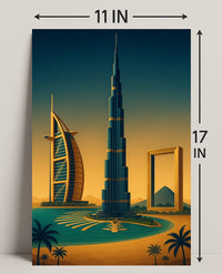 Iconic Dubai Landmarks Wall Art Print PosterGoat