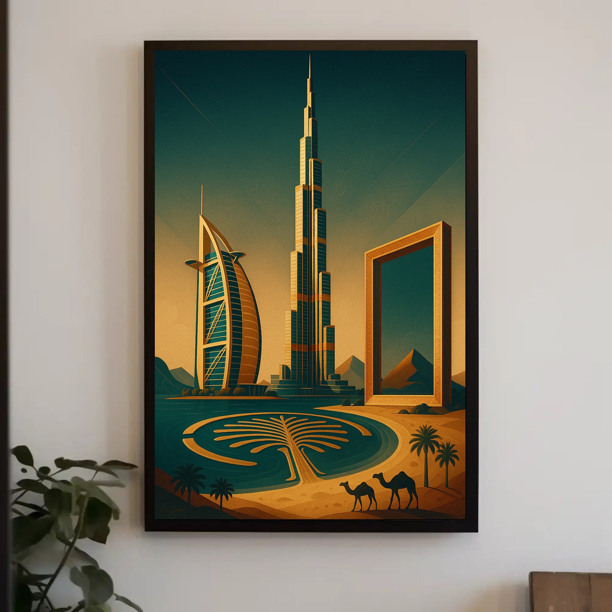 Iconic Dubai Landmarks Wall Art Print PosterGoat