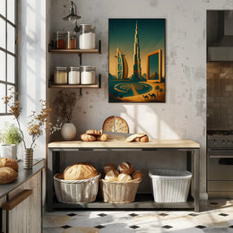 Iconic Dubai Landmarks Wall Art Print PosterGoat