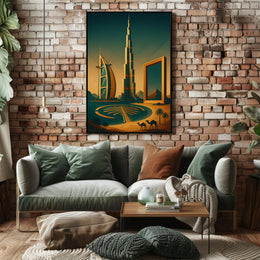 Iconic Dubai Landmarks Wall Art Print PosterGoat