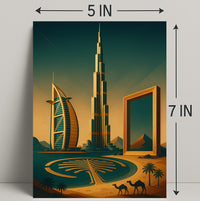 Iconic Dubai Landmarks Wall Art Print PosterGoat