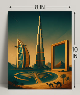 Iconic Dubai Landmarks Wall Art Print PosterGoat