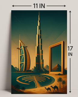 Iconic Dubai Landmarks Wall Art Print PosterGoat