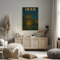 Iconic Iranian Mosque Night Scene Travel Poster PosterGoat