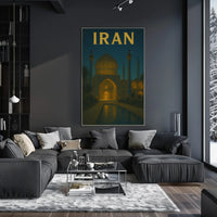 Iconic Iranian Mosque Night Scene Travel Poster PosterGoat