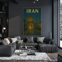 Iconic Iranian Mosque Night Scene Travel Poster PosterGoat