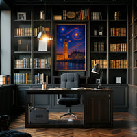 Iconic London Big Ben Starry Night Art Print Cultural Poster PosterGoat