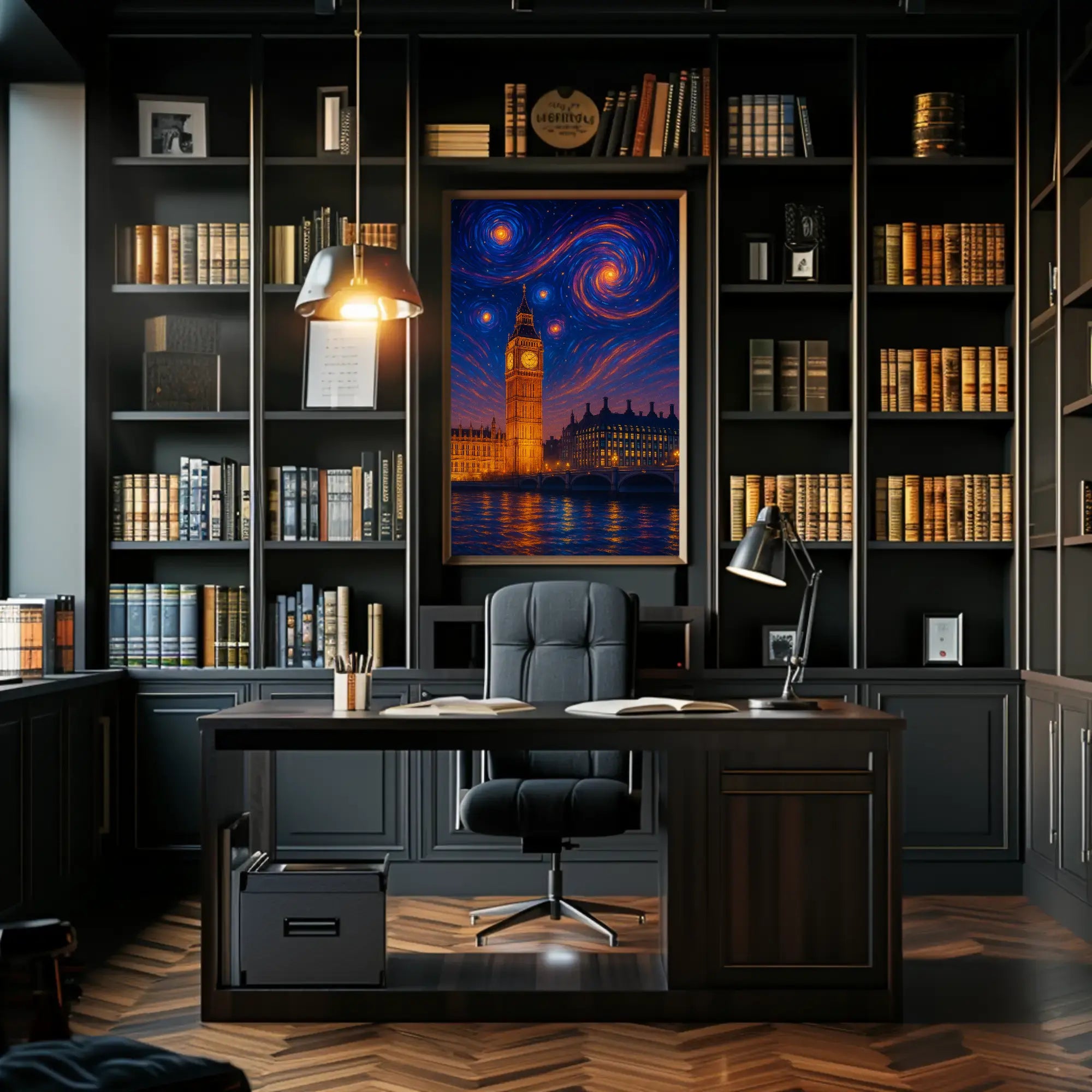 Iconic London Big Ben Starry Night Art Print Cultural Poster PosterGoat