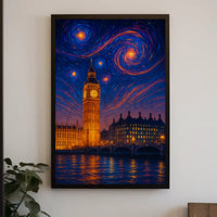 Iconic London Big Ben Starry Night Art Print Cultural Poster PosterGoat