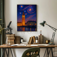 Iconic London Big Ben Starry Night Art Print Cultural Poster PosterGoat