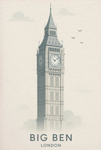 Iconic London Clock Tower Cultural or Heritage Poster PosterGoat