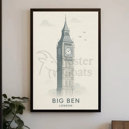 Iconic London Clock Tower Cultural or Heritage Poster PosterGoat