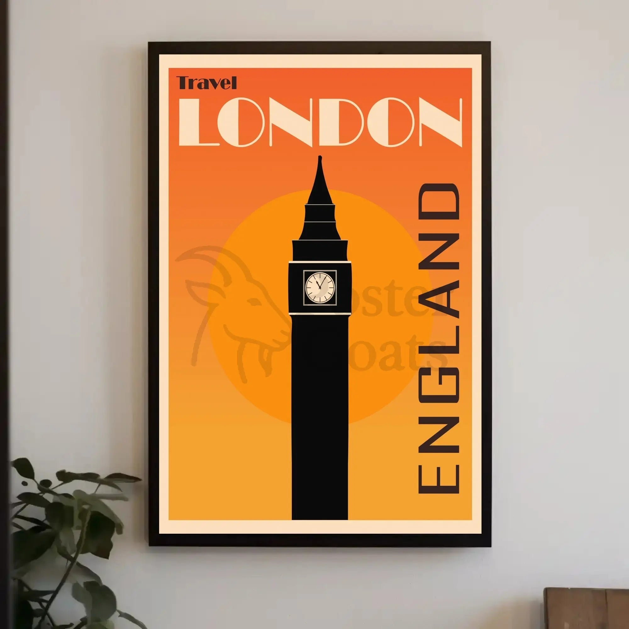 Iconic London Clock Tower Vintage Travel Poster PosterGoat