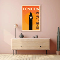 Iconic London Clock Tower Vintage Travel Poster PosterGoat