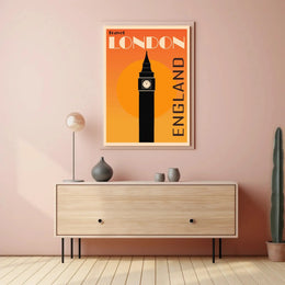 Iconic London Clock Tower Vintage Travel Poster PosterGoat