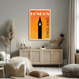 Iconic London Clock Tower Vintage Travel Poster PosterGoat