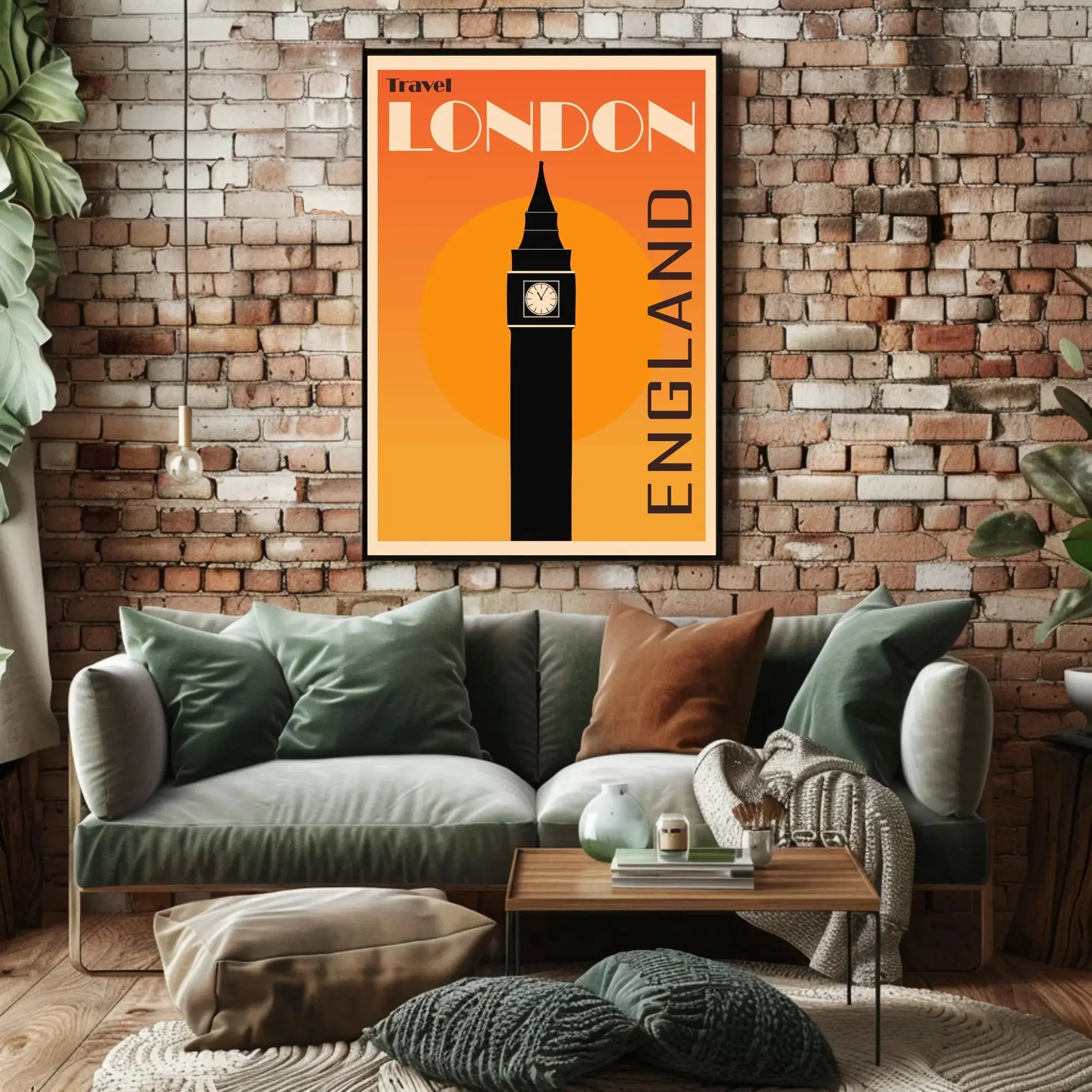 Iconic London Clock Tower Vintage Travel Poster PosterGoat