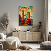 Iconic London Landmark Scene with Energy Travel Poster PosterGoat