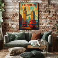 Iconic London Landmark Scene with Energy Travel Poster PosterGoat