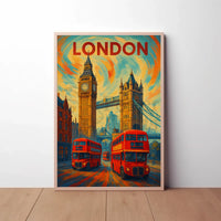 Iconic London Landmark Scene with Energy Travel Poster PosterGoat