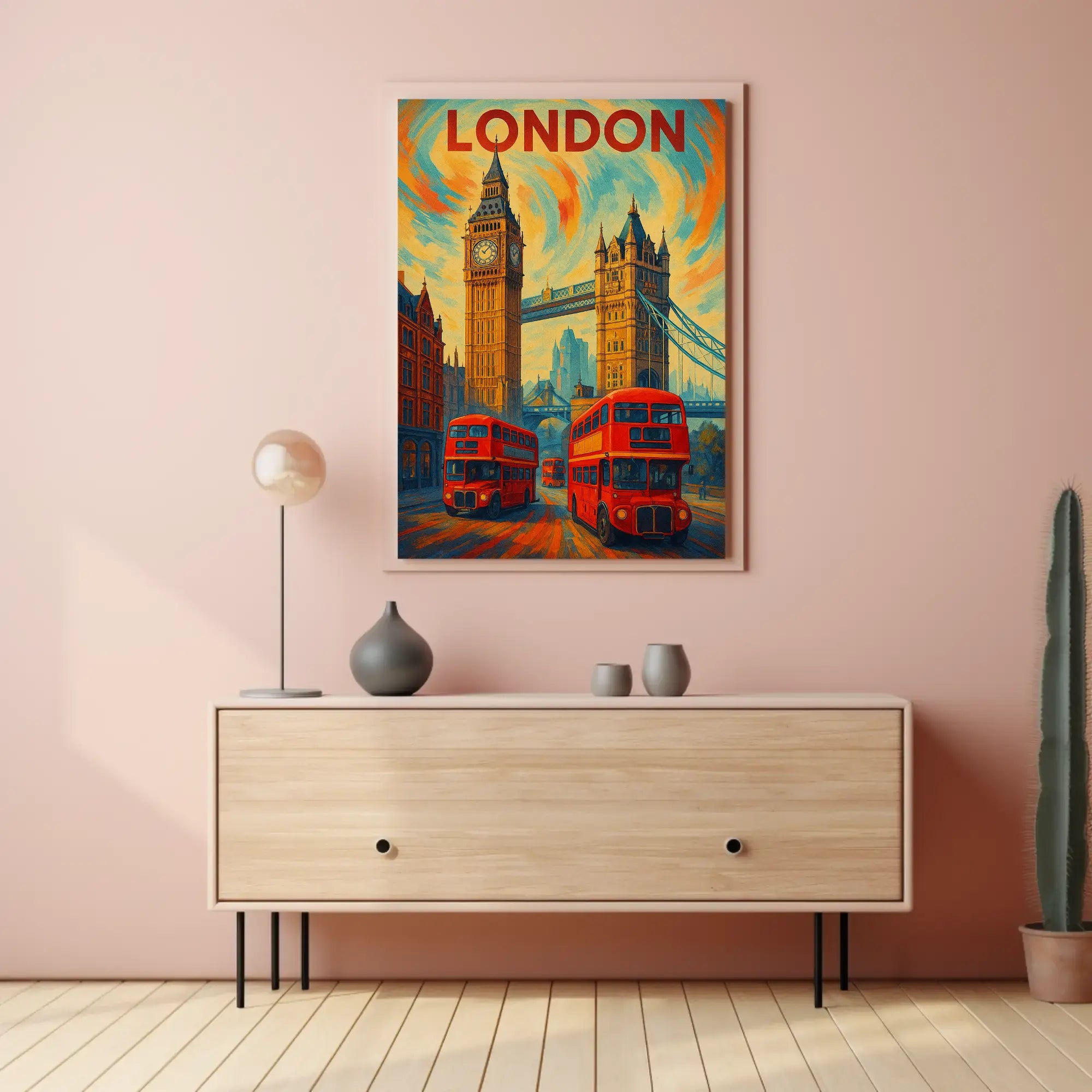 Iconic London Landmark Scene with Energy Travel Poster PosterGoat