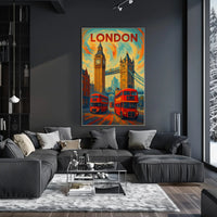 Iconic London Landmark Scene with Energy Travel Poster PosterGoat