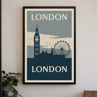 Iconic London Landmarks Vintage Travel Poster PosterGoat