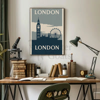 Iconic London Landmarks Vintage Travel Poster PosterGoat