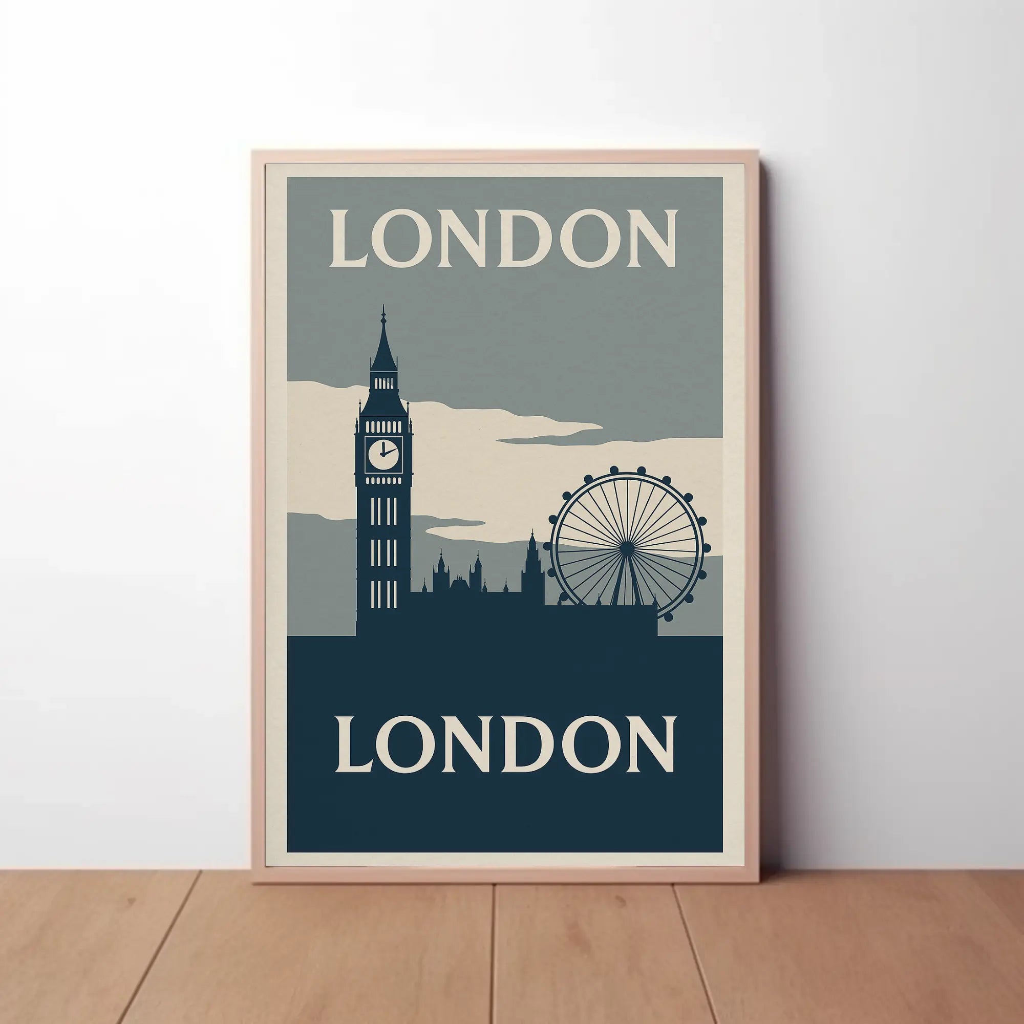 Iconic London Landmarks Vintage Travel Poster PosterGoat