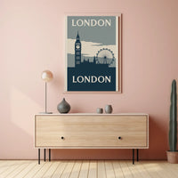 Iconic London Landmarks Vintage Travel Poster PosterGoat