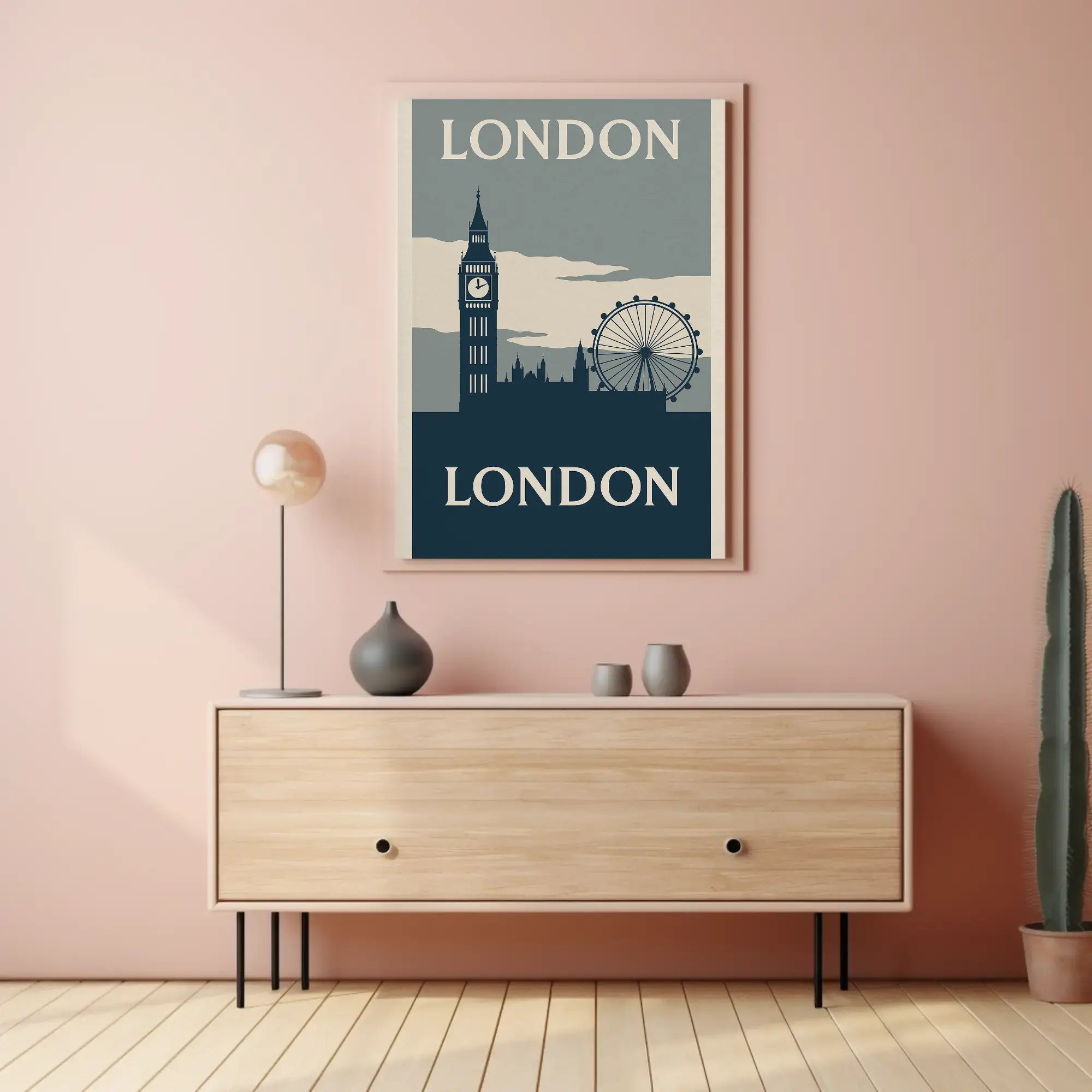 Iconic London Landmarks Vintage Travel Poster PosterGoat
