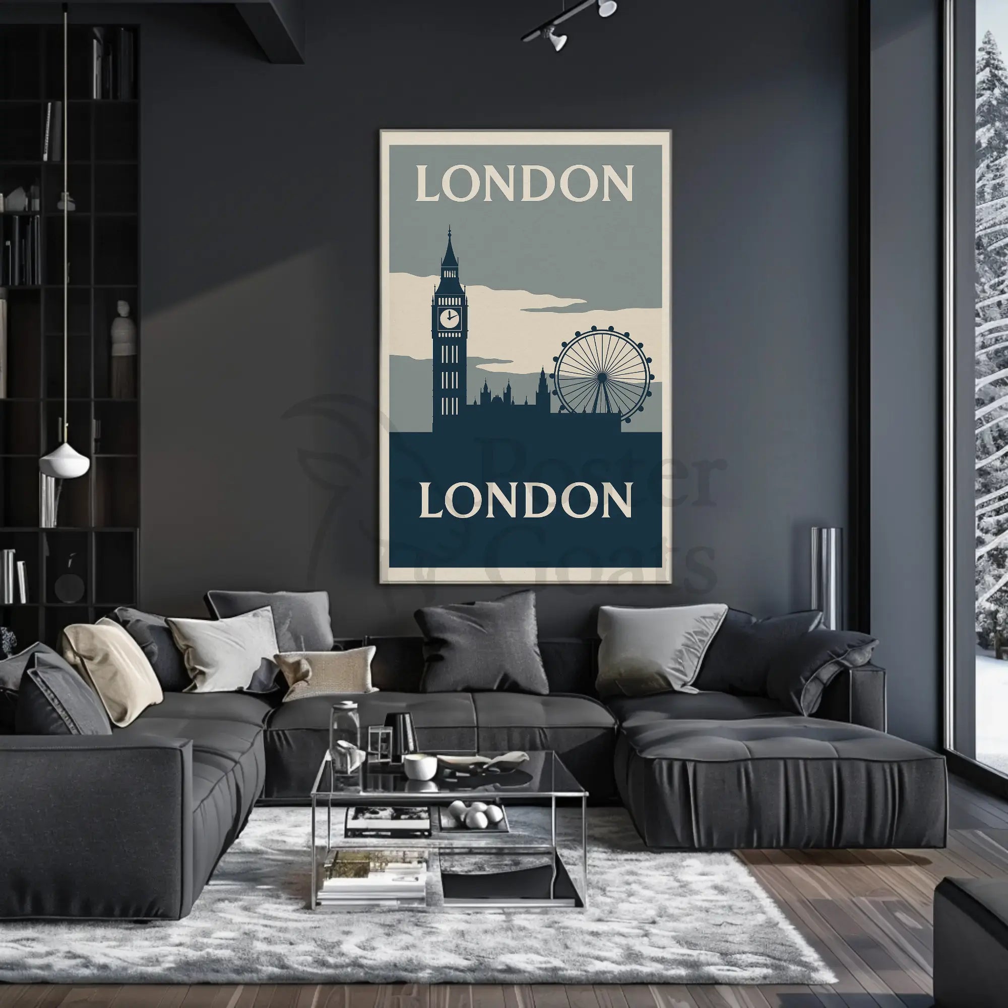 Iconic London Landmarks Vintage Travel Poster PosterGoat