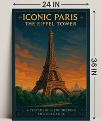 Iconic Paris Eiffel Tower Wall Art Print PosterGoat