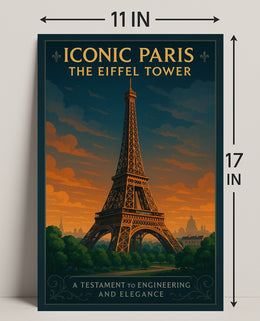 Iconic Paris Eiffel Tower Wall Art Print PosterGoat