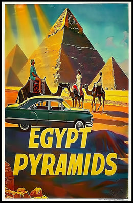Iconic Pyramids of Egypt Vintage Travel Poster PosterGoat