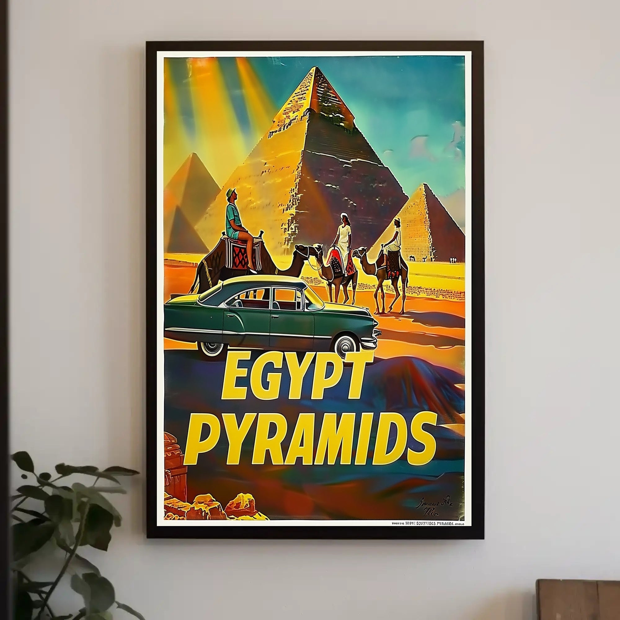 Iconic Pyramids of Egypt Vintage Travel Poster PosterGoat