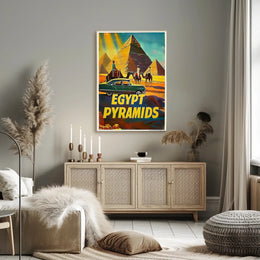 Iconic Pyramids of Egypt Vintage Travel Poster PosterGoat