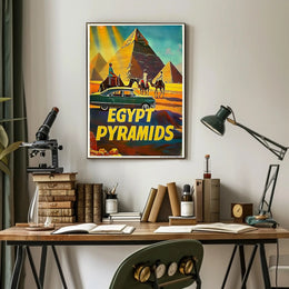Iconic Pyramids of Egypt Vintage Travel Poster PosterGoat