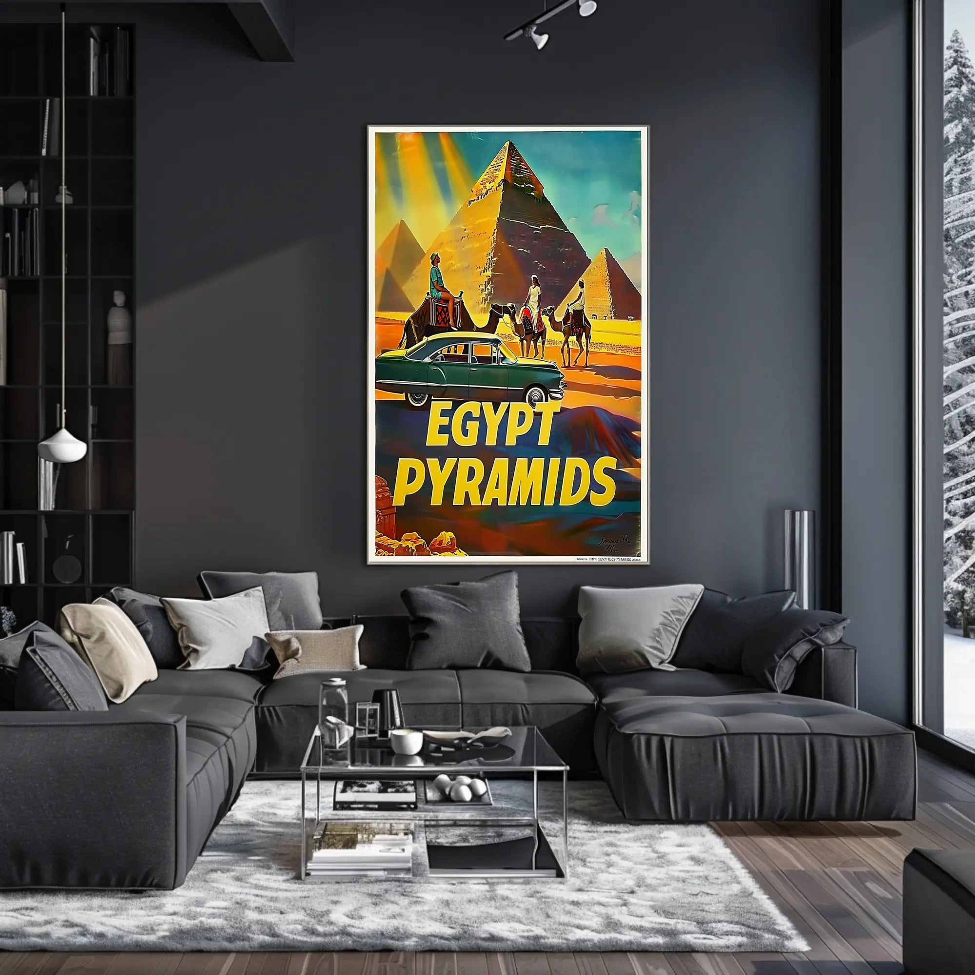 Iconic Pyramids of Egypt Vintage Travel Poster PosterGoat