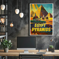 Iconic Pyramids of Egypt Vintage Travel Poster PosterGoat