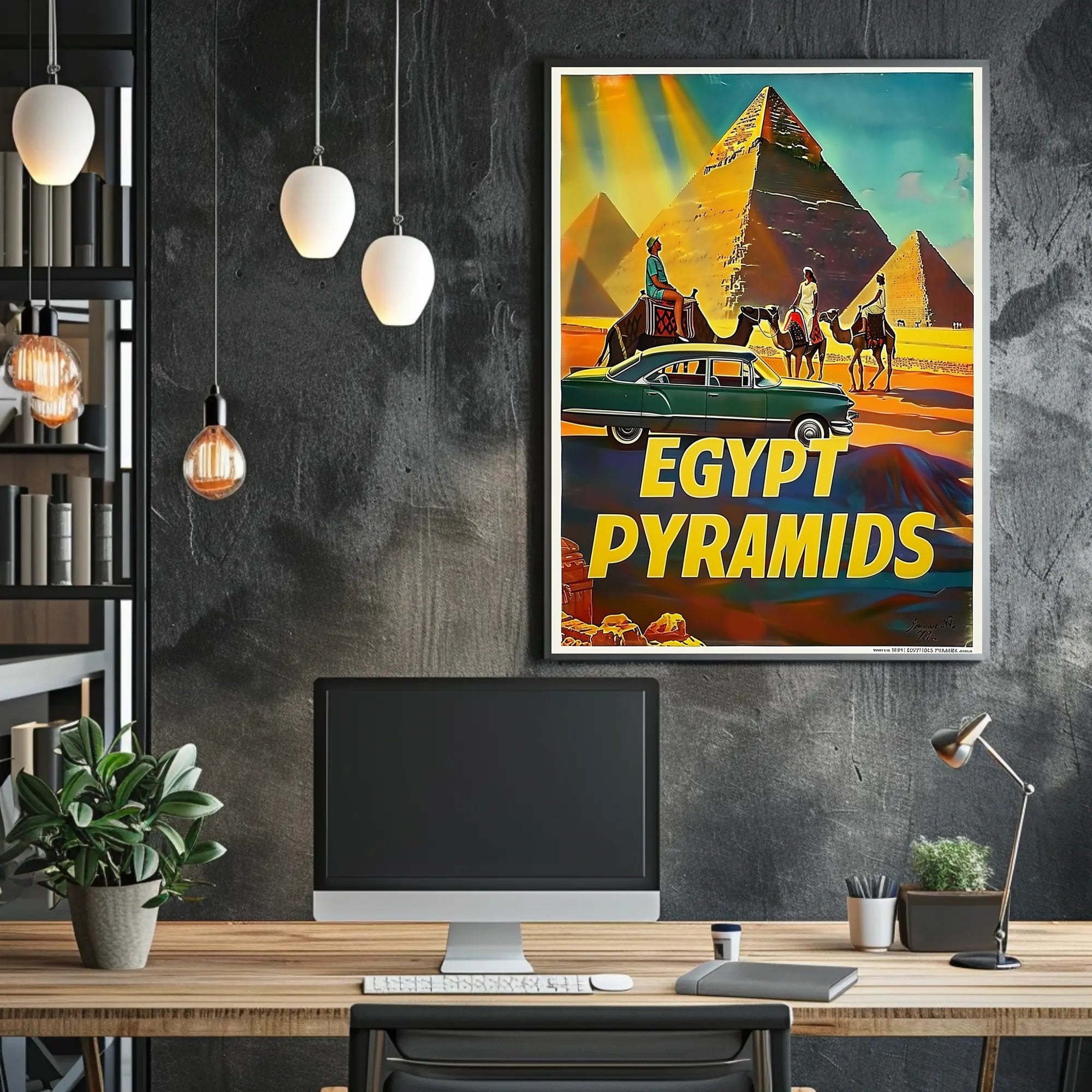 Iconic Pyramids of Egypt Vintage Travel Poster PosterGoat