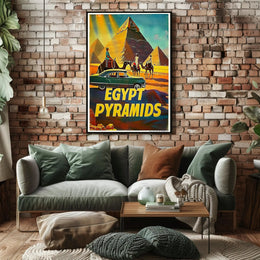 Iconic Pyramids of Egypt Vintage Travel Poster PosterGoat