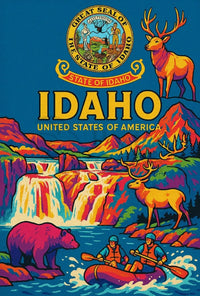 Idaho Adventure Vibes Retro Travel Poster PosterGoat