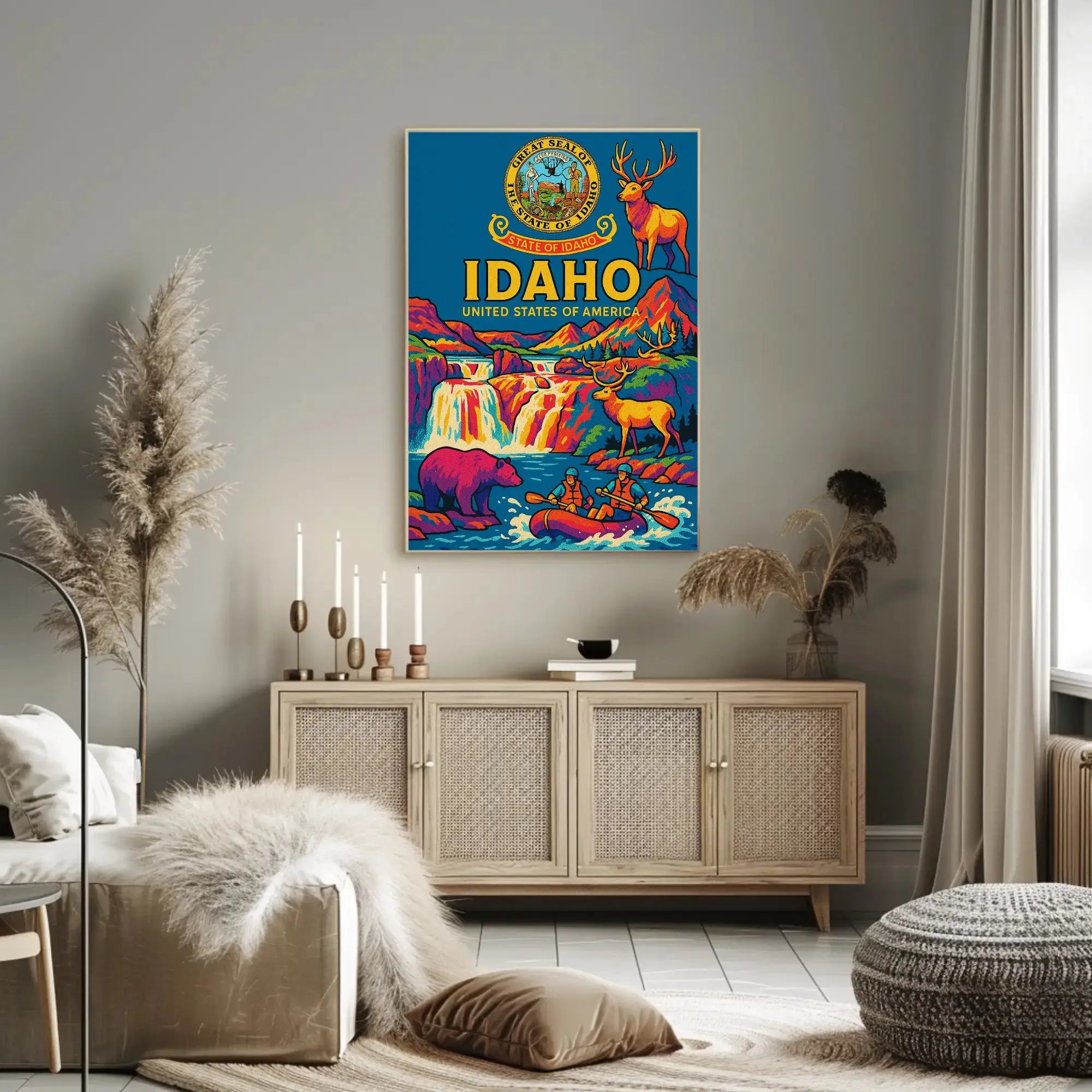 Idaho Adventure Vibes Retro Travel Poster PosterGoat