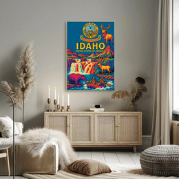 Idaho Adventure Vibes Retro Travel Poster PosterGoat