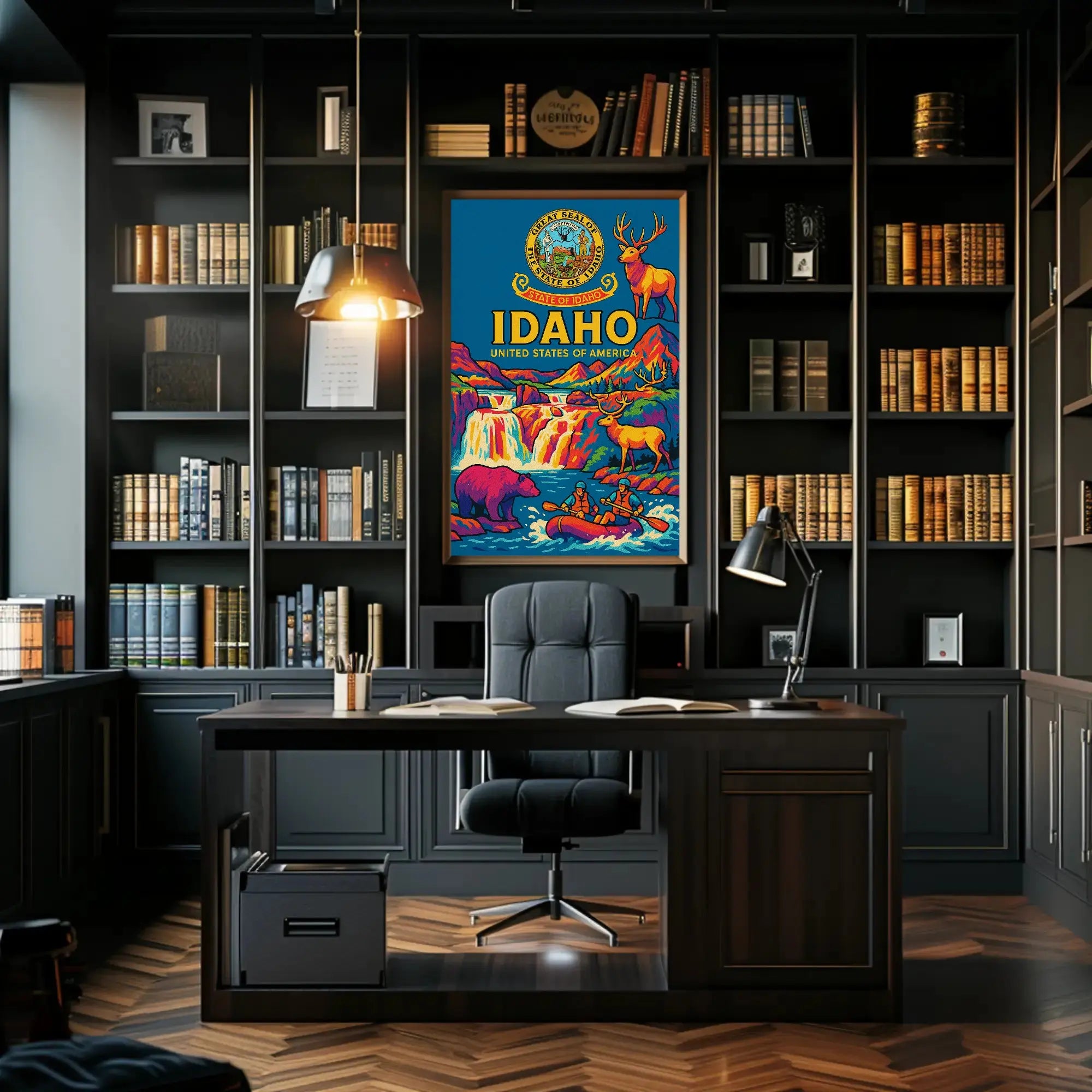 Idaho Adventure Vibes Retro Travel Poster PosterGoat