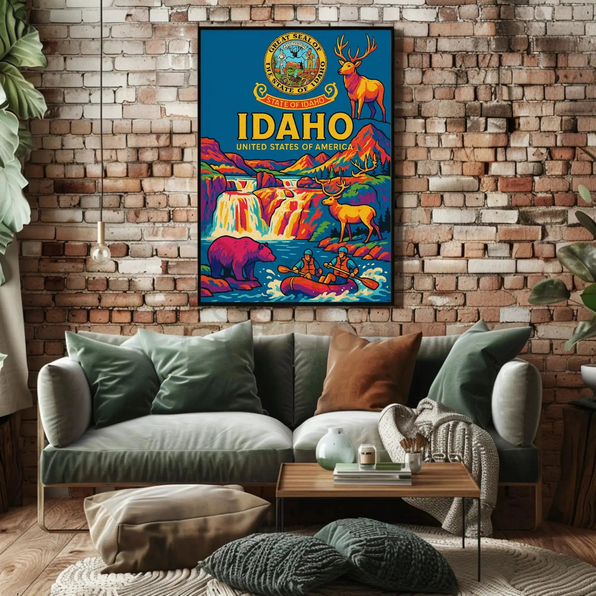 Idaho Adventure Vibes Retro Travel Poster PosterGoat