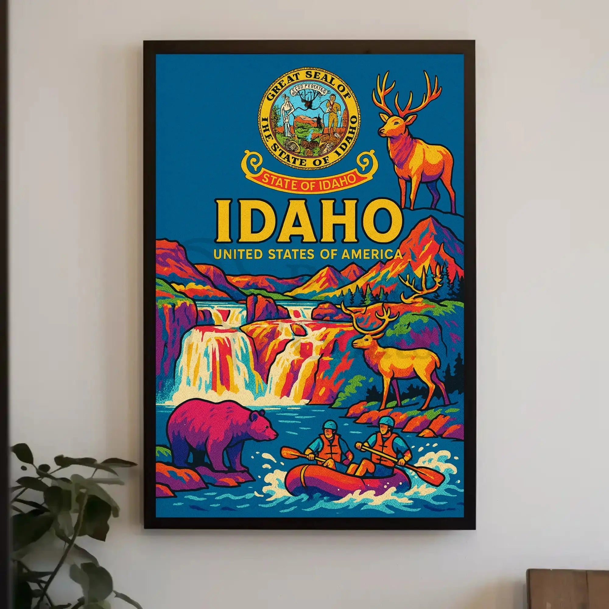 Idaho Adventure Vibes Retro Travel Poster PosterGoat