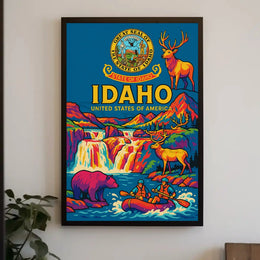 Idaho Adventure Vibes Retro Travel Poster PosterGoat